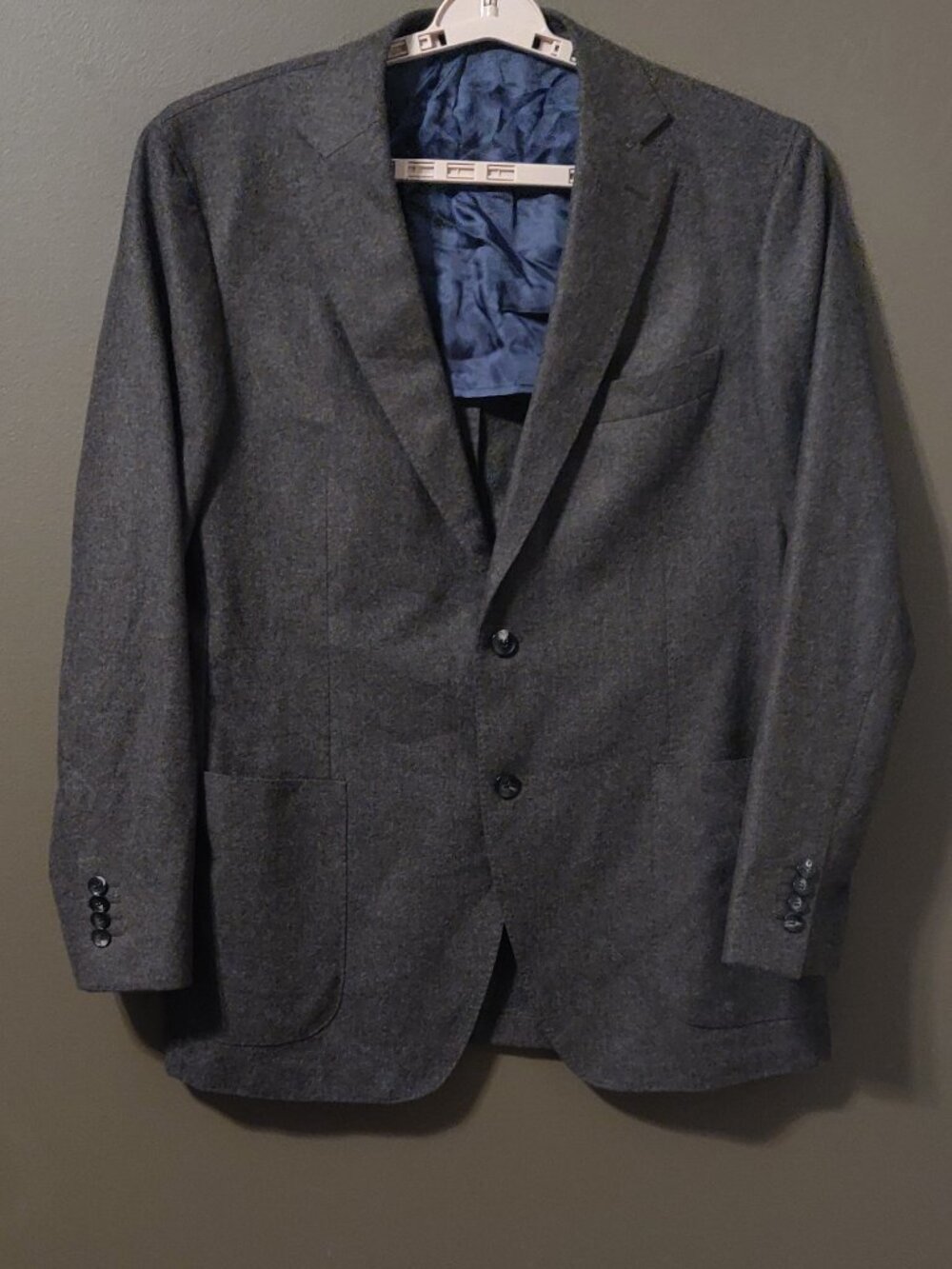 Suitsupply Havana Patch Solbati Italian Wool Blazer Slim Cut US 46R